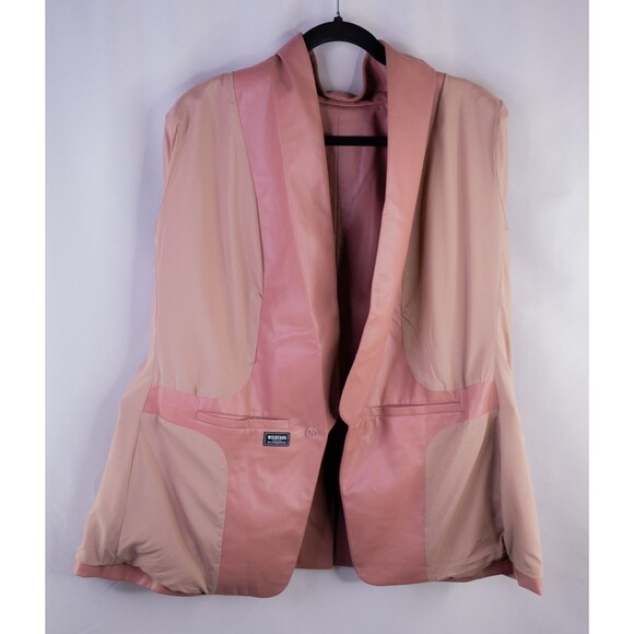 Wildfang Dusky Rose Leather Blazer Jacket - Picture 15 of 16